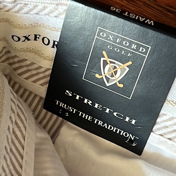 Oxford  golf striped stretch shorts 36 size - Picture 6 of 8